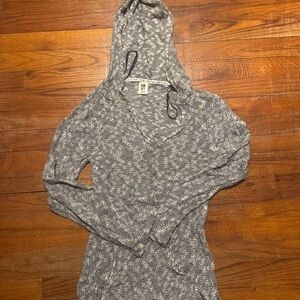 Roxy Gray Knit Hooded Sweater